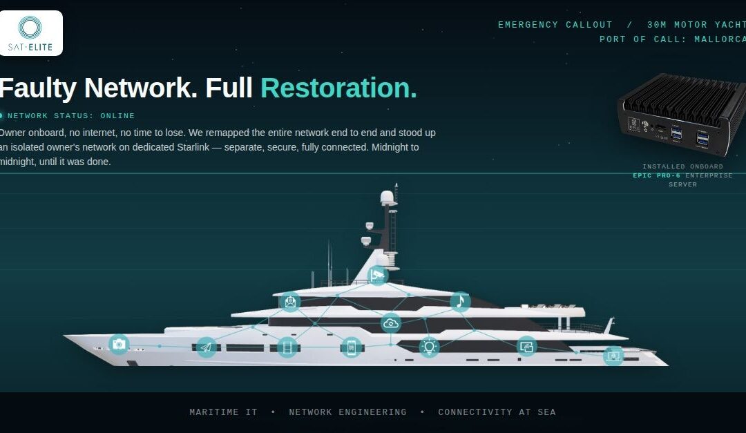 Emergency Superyacht Network Recovery in Mallorca: SAT-ELITE Restores Full Connectivity Under Pressure